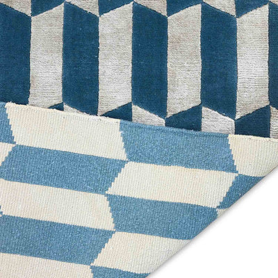 Tibetan Hand Knotted Woollen And Viscose Rug