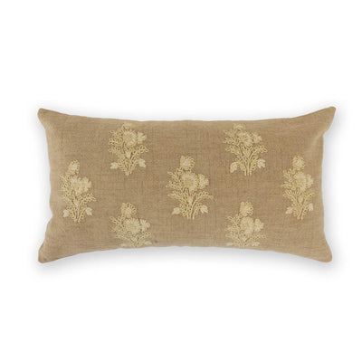 Chaturra Cotton Embroidered Lumbar Cushion Cover