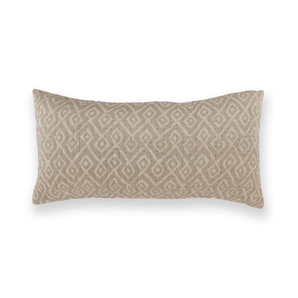 Zia Cotton Dabu Printed and Quilted Lumbar Cushion Cover