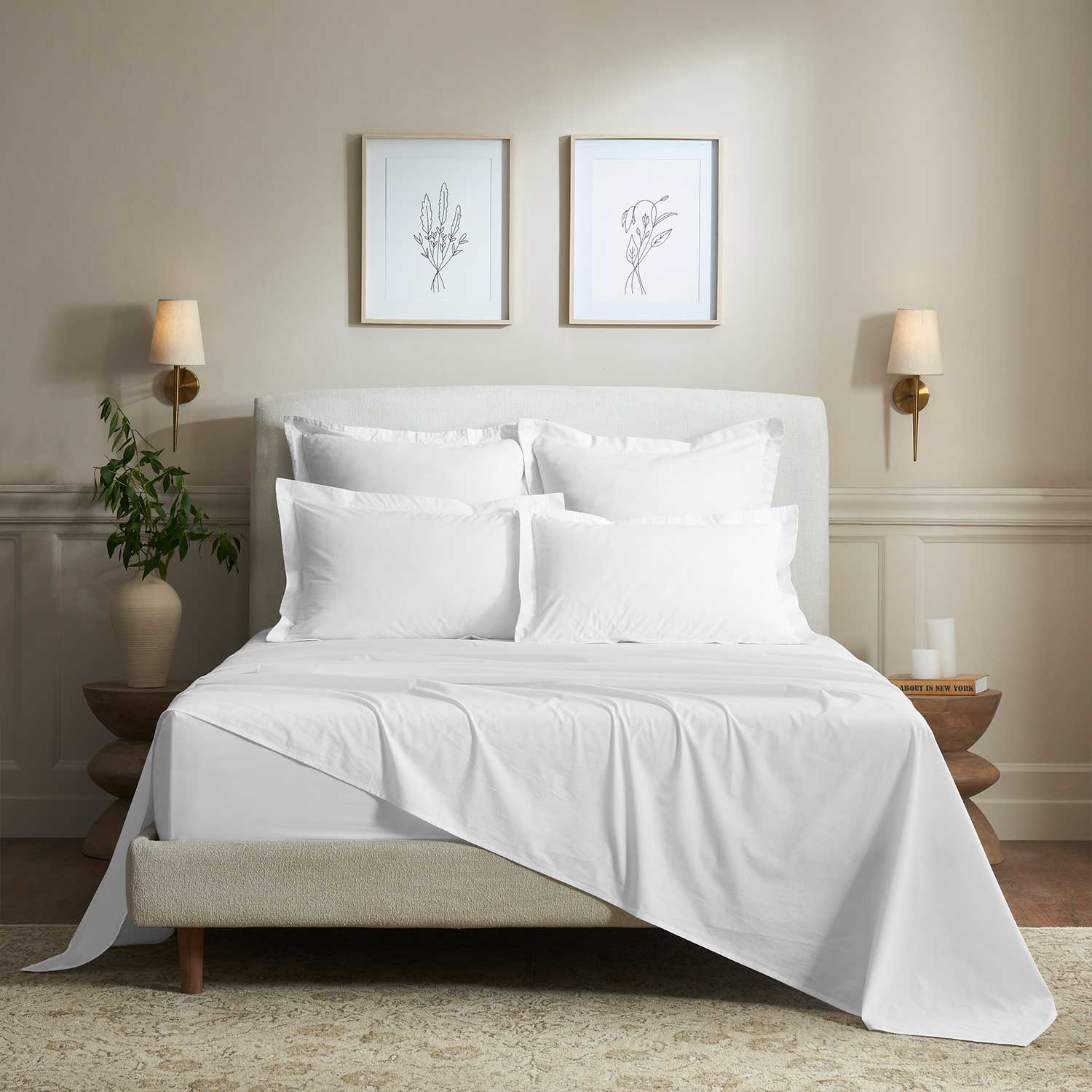 Zinia Cotton Percale Flatsheet Set