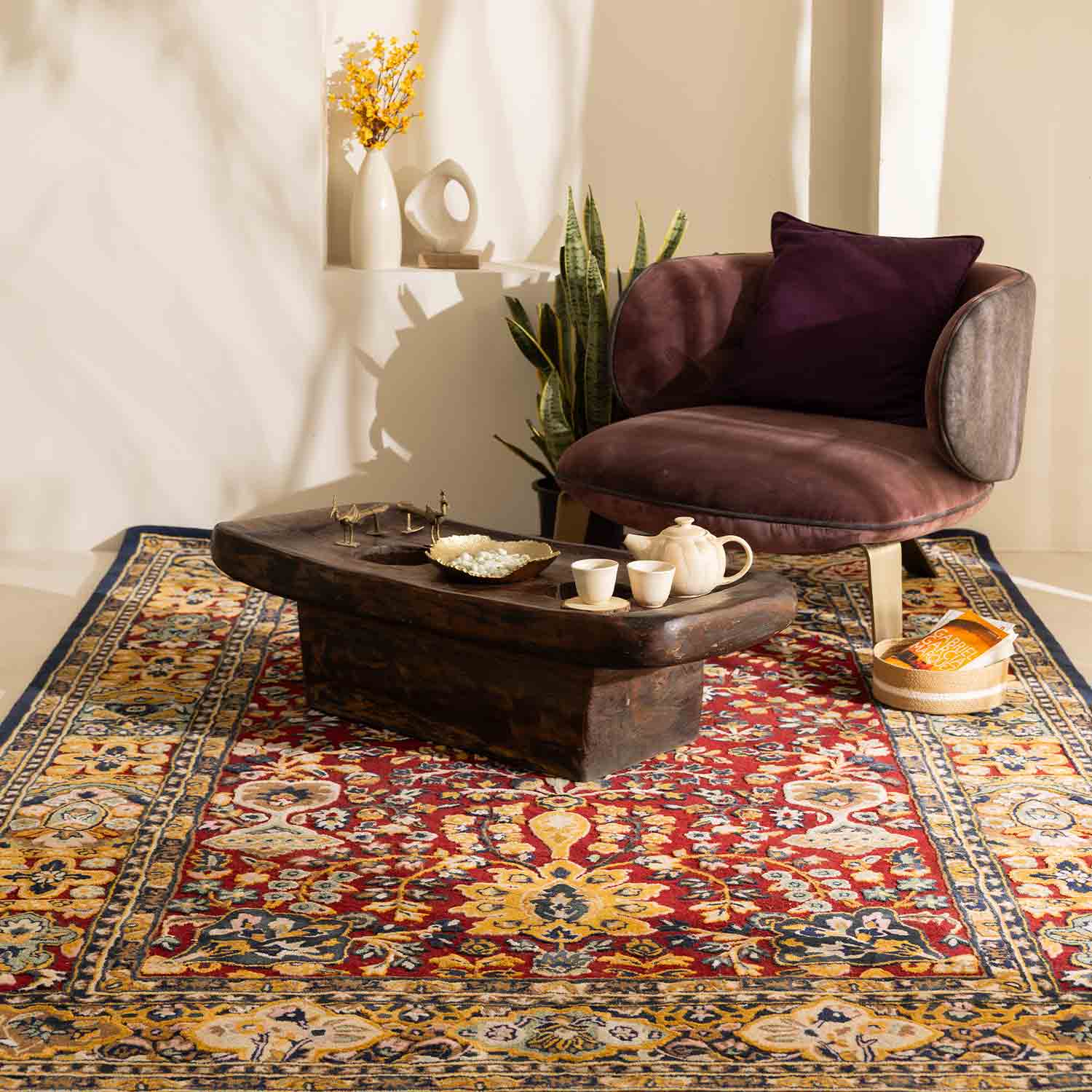 Rumia Hand Tufted Woollen And Viscose Rug