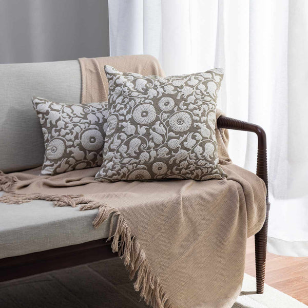 Florify Cotton Handblock Printed and Quilted Cushion Cover