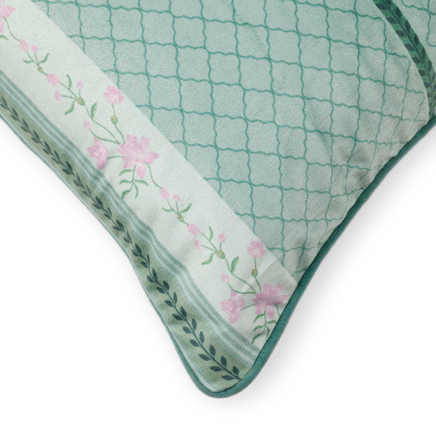 Indigo Mist Digital Printed Cotton Lumber Cushion Cover