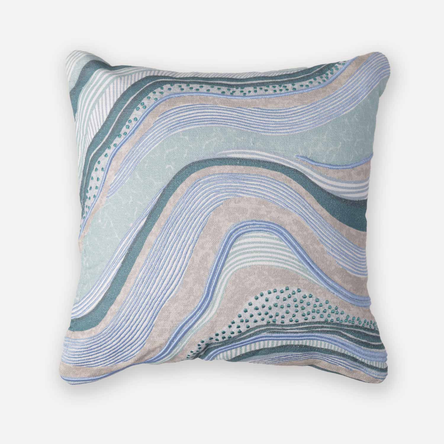 Waves and Whorls Digital Printed Cotton Cushion Cover