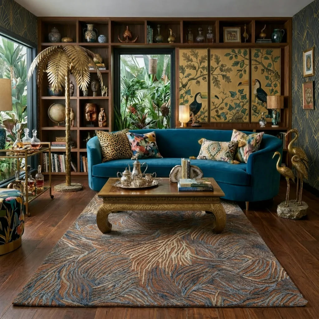 Deep Coral Hand Tufted Woollen Rug