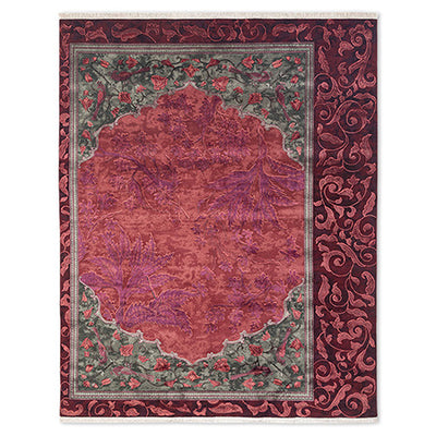 Upvan-X Hand Knotted Woollen And Silk Rug By Anju Modi