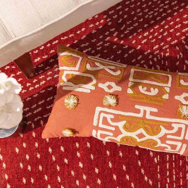 Masai Ari Embroidered Lumbar Cushion Cover