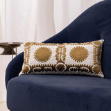 Raha Embroidered Gold Lumbar Cushion Cover