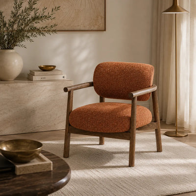 Alabat Oak Lounge Chair - Rust