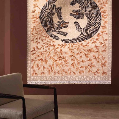 Vyaghra Hand Knotted Woollen And Viscose Rug
