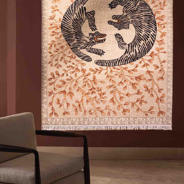 Vyaghra Hand Knotted Woollen And Viscose Rug