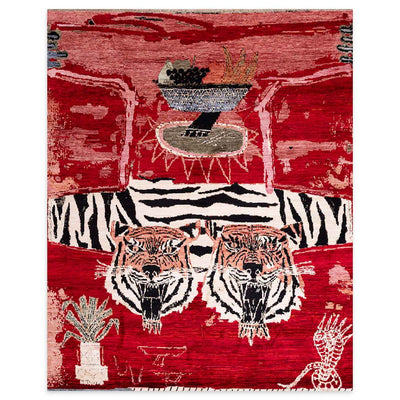 Le Tigre I Hand Knotted Silk Rug By Luke Irwin