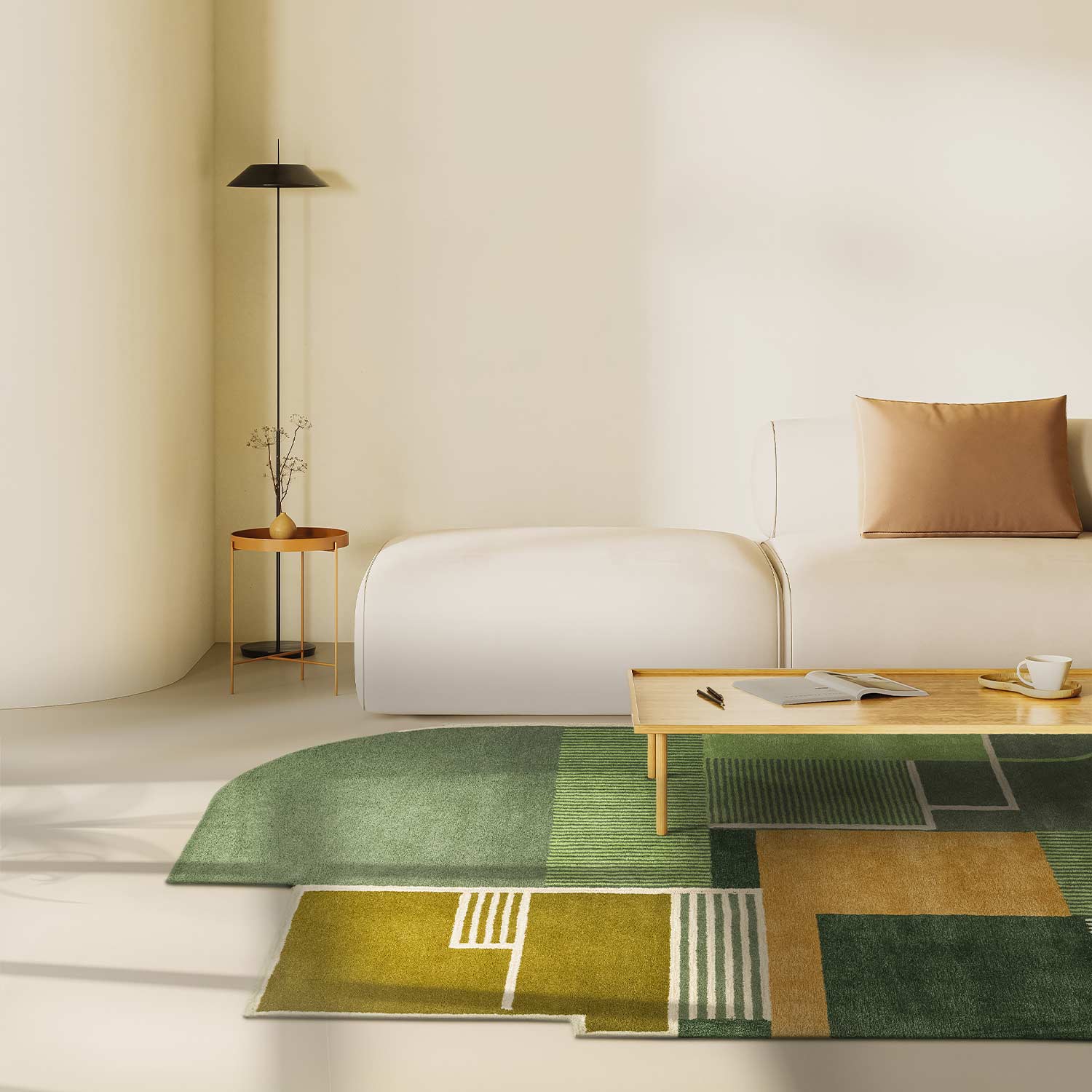 Field View Hand Tufted Woollen And Viscose Rug