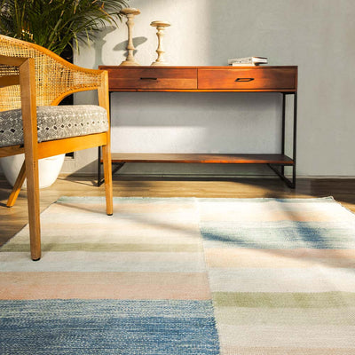 Strape Hand Woven Linen Dhurrie
