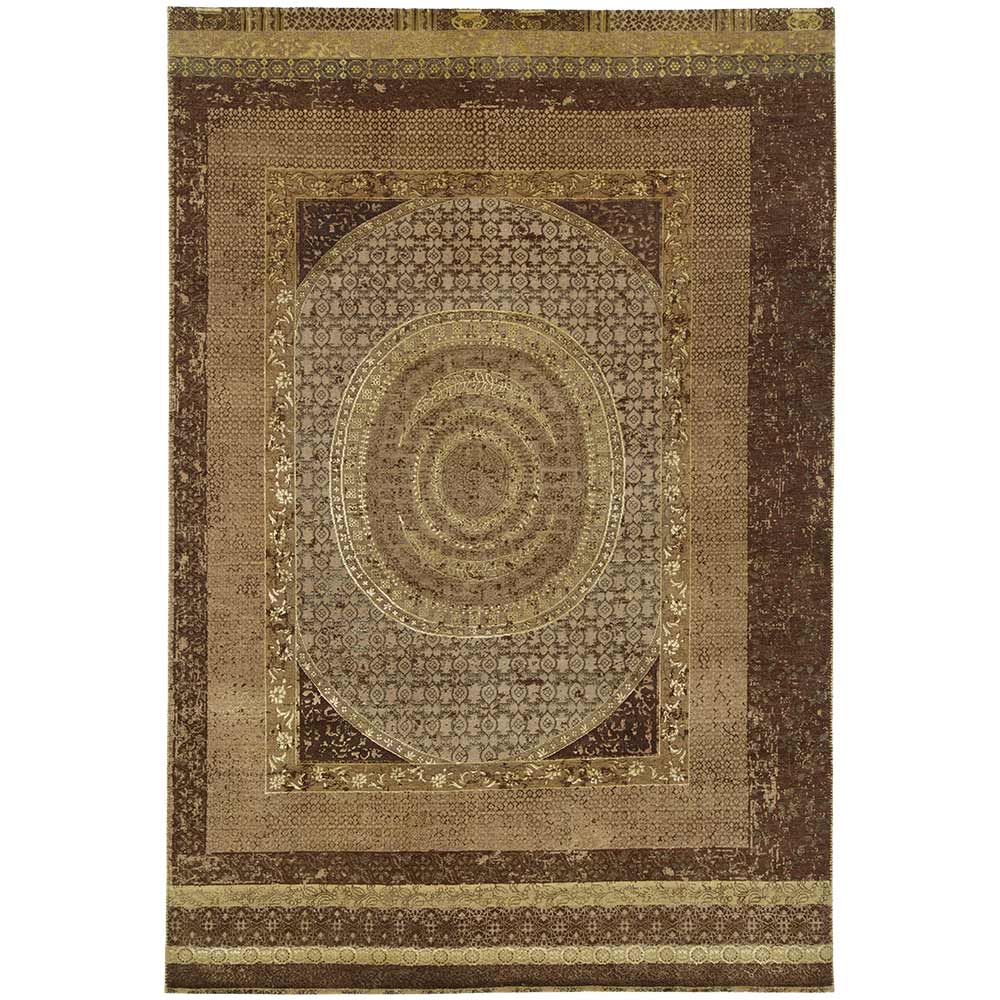 Charbagh Hand Knotted Woolen and Silk Rug