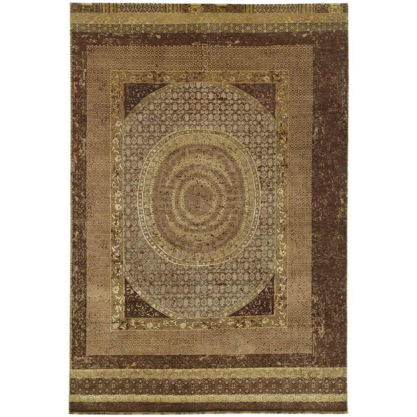 Charbagh Hand Knotted Woolen and Silk Rug