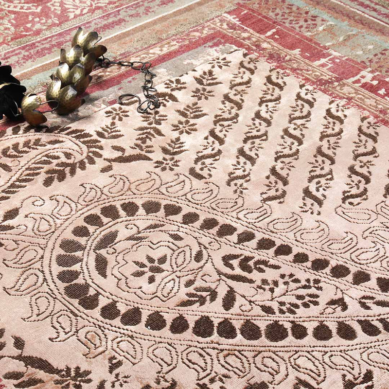 Paisley Panorama Hand Knotted Woollen and Silk Rug By Tarun Tahiliani