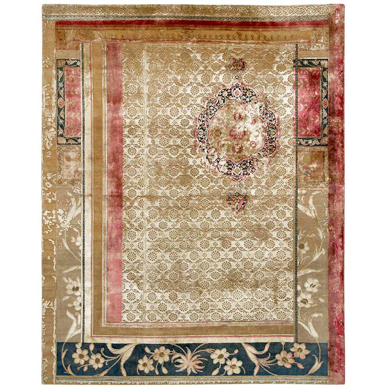 Brocade Garden Hand Knotted Woollen and Silk Rug