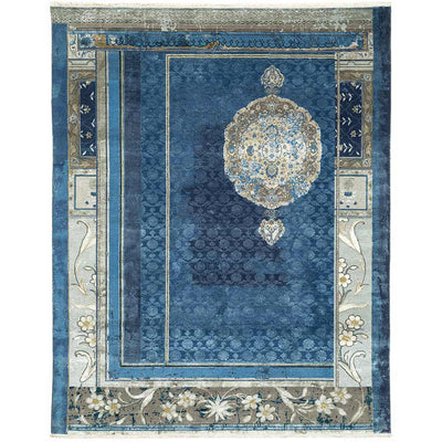 Brocade Garden Hand Knotted Woollen and Silk Rug By Tarun Tahiliani