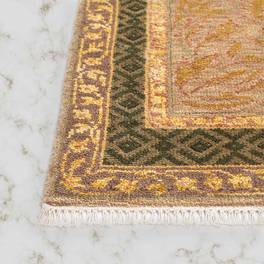 Aman Hand Knotted Woollen and Viscose Rug