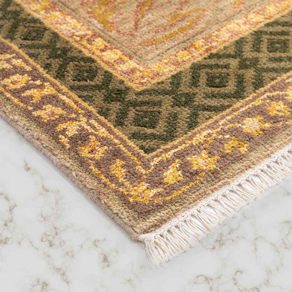 Aman Hand Knotted Woollen and Viscose Rug