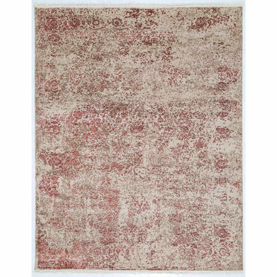 Rose Hand Knotted Woollen and Viscose Rug
