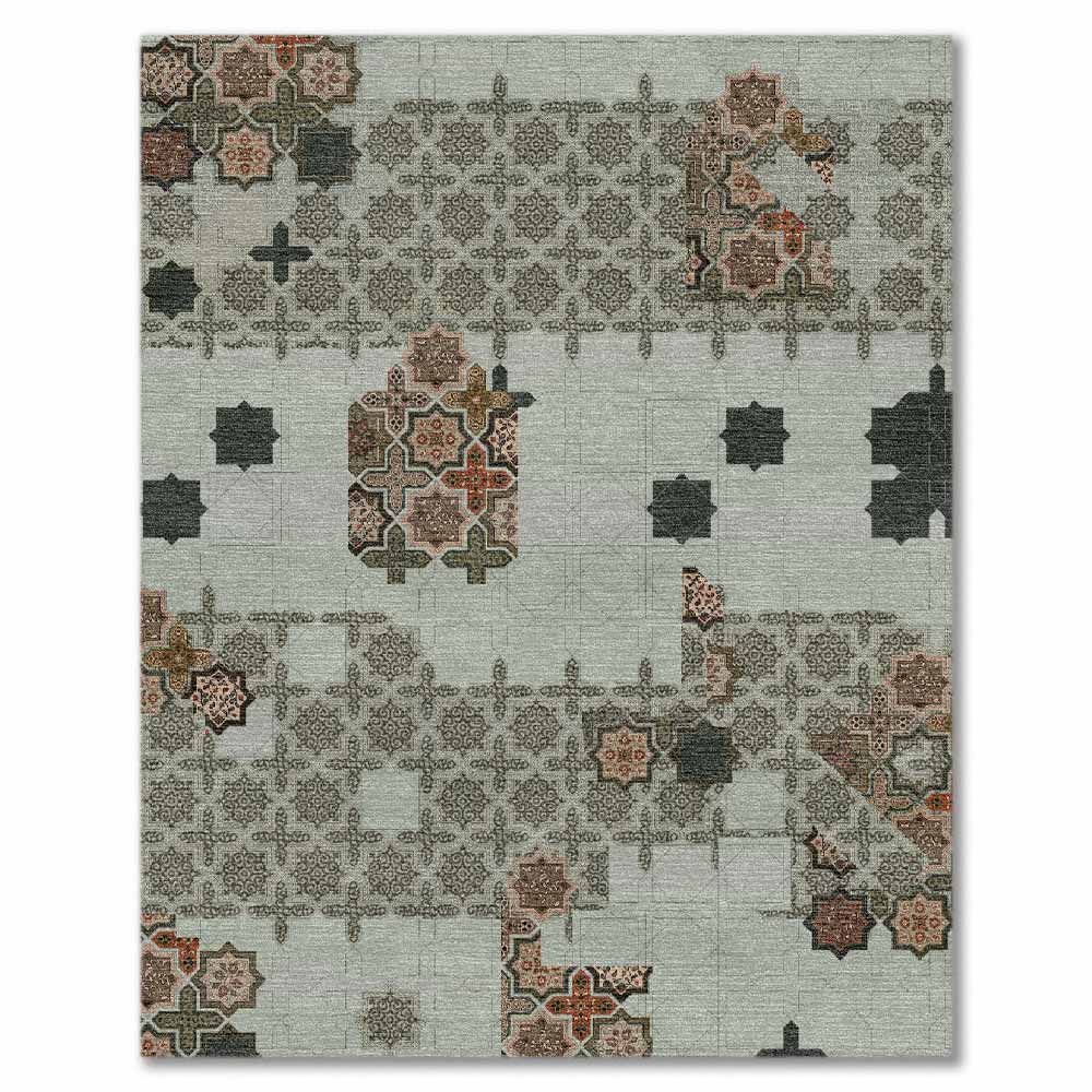 Botanical Hand Knotted Woollen and Viscose Rug By Anita Dalmia