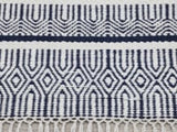 Indigo Hand Loom Recycled Polyester Dhurrie
