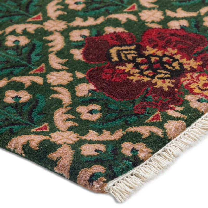Damask Hand Knotted Woollen and Viscose Rug By Anita Dalmia