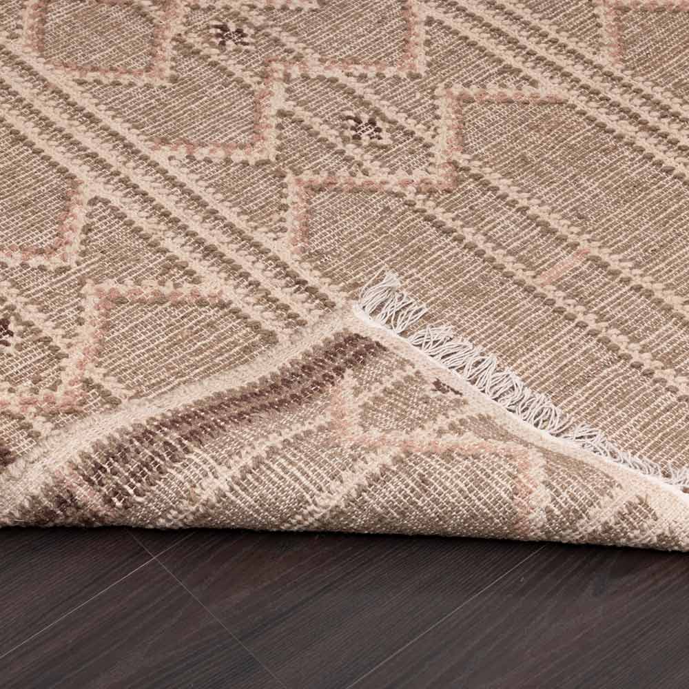 Porticoo Hand Woven Woollen and Jute Dhurrie