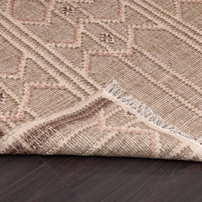 Porticoo Hand Woven Woollen and Jute Dhurrie – Obeetee Carpets India
