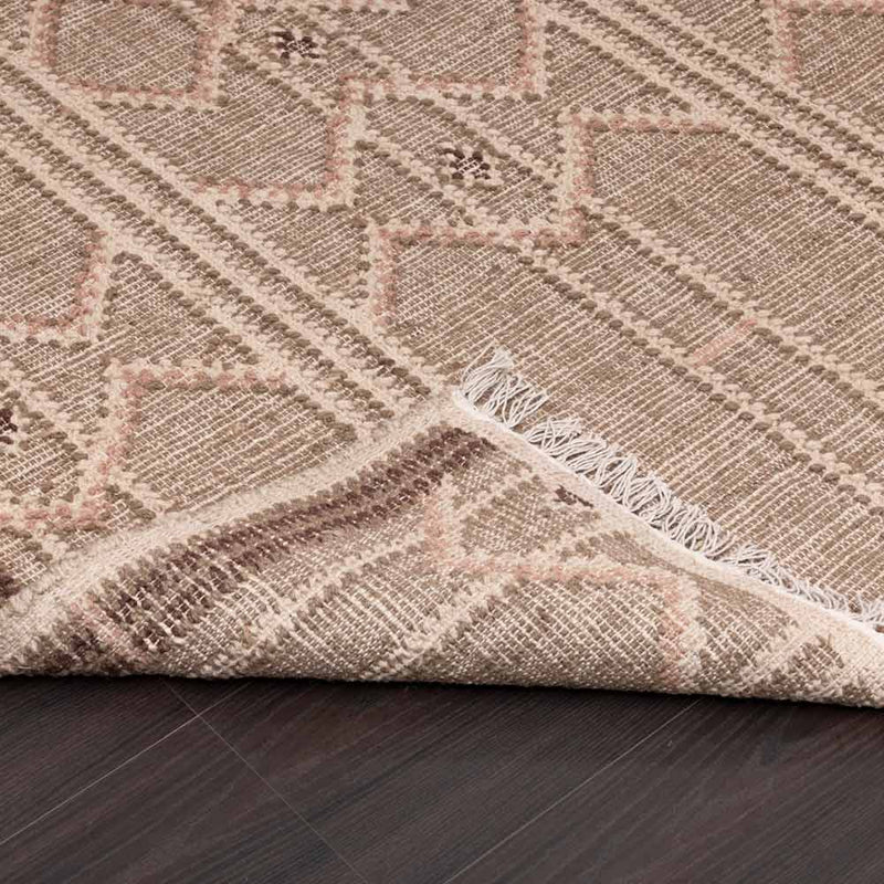 Porticoo Hand Woven Woollen and Jute Dhurrie