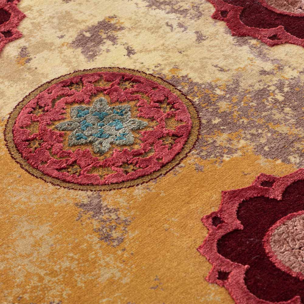 Capre Sepia Hand Knotted Woollen and Viscose Rug By Anita Dalmia