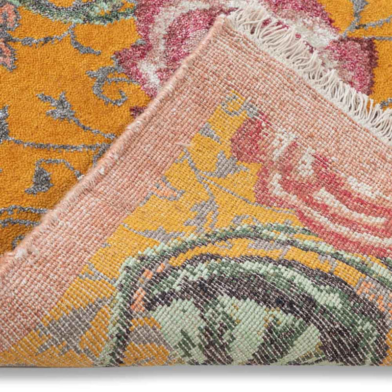 Tropical Hand Knotted Woollen and Viscose Rug By Anita Dalmia