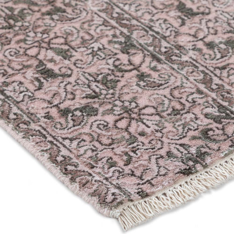 Lineflower Hand Knotted Woollen and Viscose Rug By Anita Dalmia