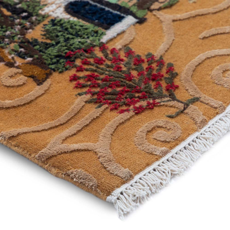 Oasis Hand Knotted Woollen and Silk Rug By Anita Dalmia