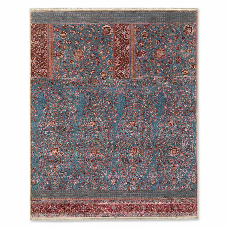 Vasyl Cosmos Hand Knotted Silk and Woollen Rug By JJ Valaya