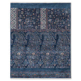 Vasyl Blue Hand Knotted Silk and Woollen Rug By JJ Valaya