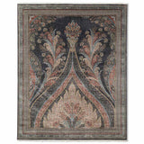 Tabeer Black Hand Knotted Silk and Woollen Rug By JJ Valaya