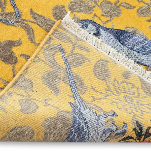 Parrot Hand Knotted Woollen and Viscose Rug By Anita Dalmia