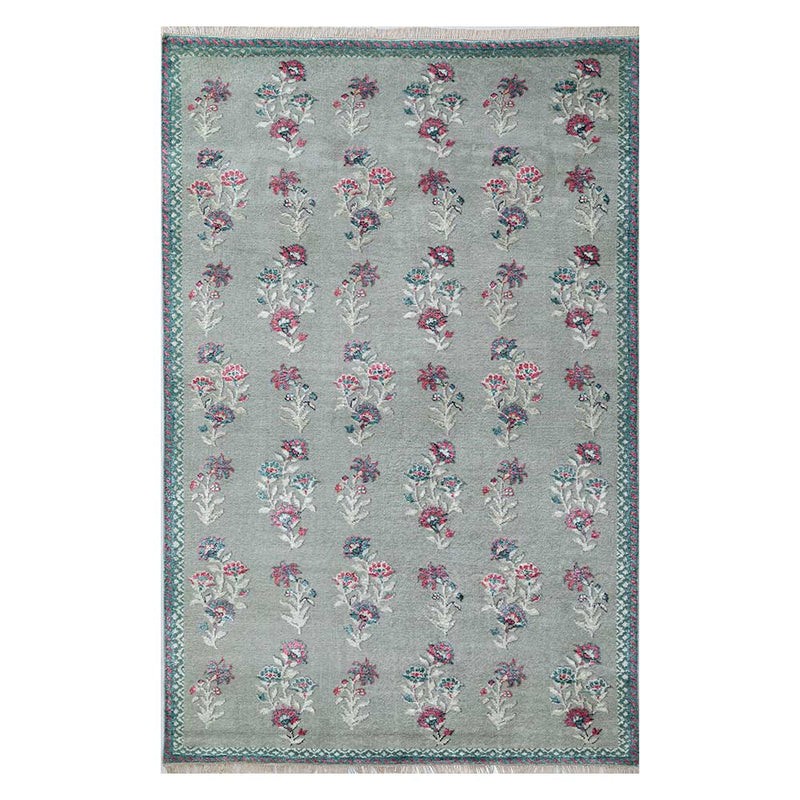 Baagh Hand Knotted Woollen and Cotton Rug