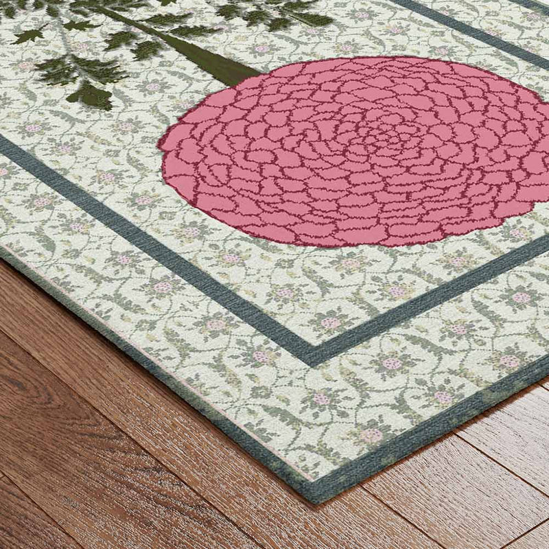 Hibiscus Hand Knotted Woollen And Viscose Rug By Anita Dalmia