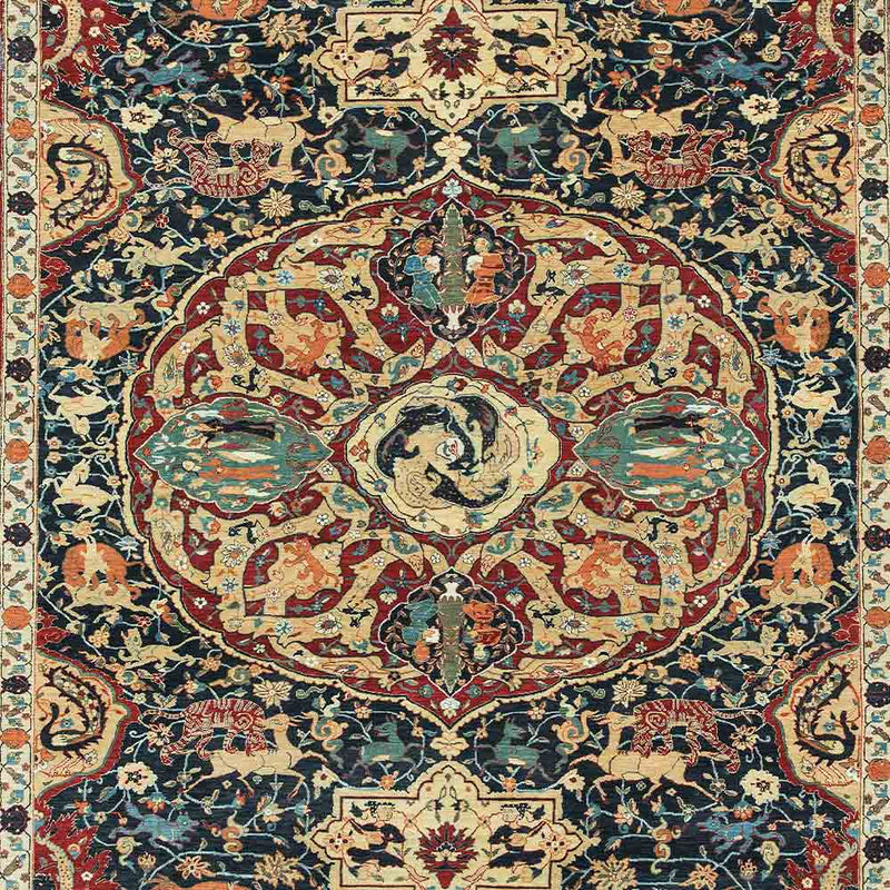 Hunting Hand Knotted Woollen Rug