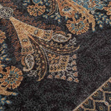 Jamawar Black Hand Knotted Silk and Woollen Rug By JJ Valaya