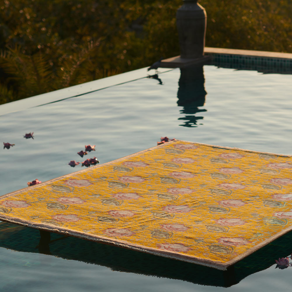 Tropical Hand Knotted Woollen and Viscose Rug By Anita Dalmia