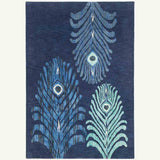 Peacock Feather-L Hand Tufted Woollen and VIscose Rug