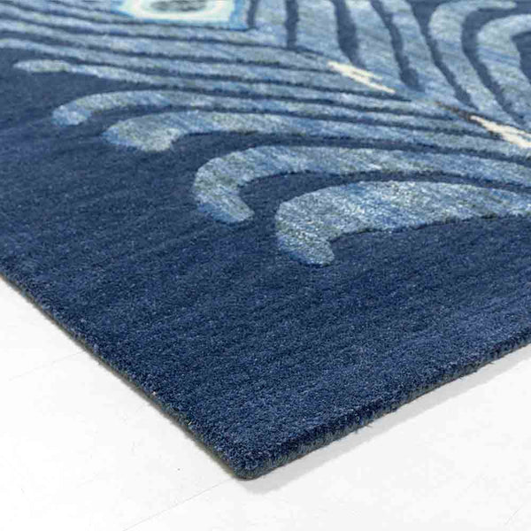 Peacock Feather-L Hand Tufted Woollen and VIscose Rug