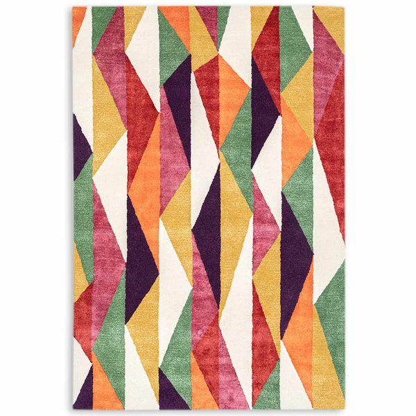 Retro Block-V Hand Tufted Woollen Rug