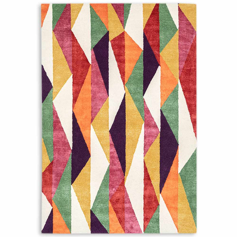 Retro Block-V Hand Tufted Woollen Rug