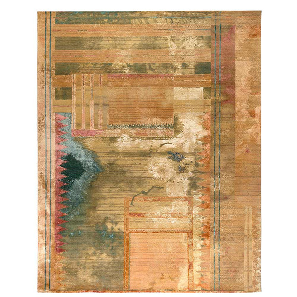 Chettinad Hand Knotted Woollen and Silk Rug By Abraham & Thakore